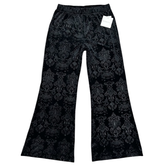 Beyond Yoga Best Dress Pant in Black Textured Velvet Wide Leg Flare Size XS NWT - Picture 4 of 11